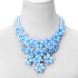Blue Chroma Flower Statement Necklace